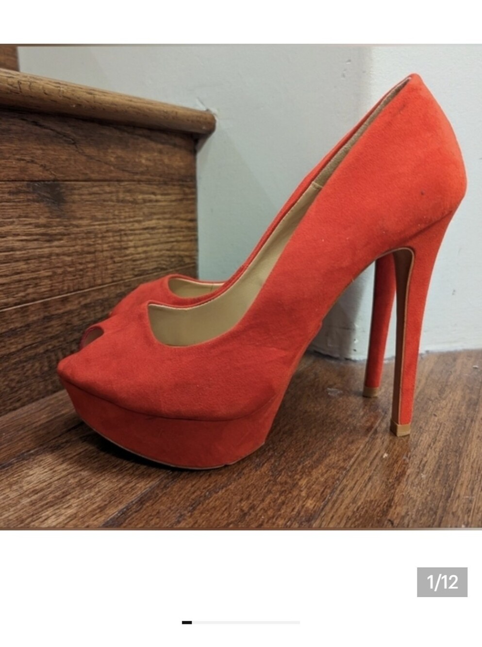 Zara Red Platform High Heels Women's Size 7